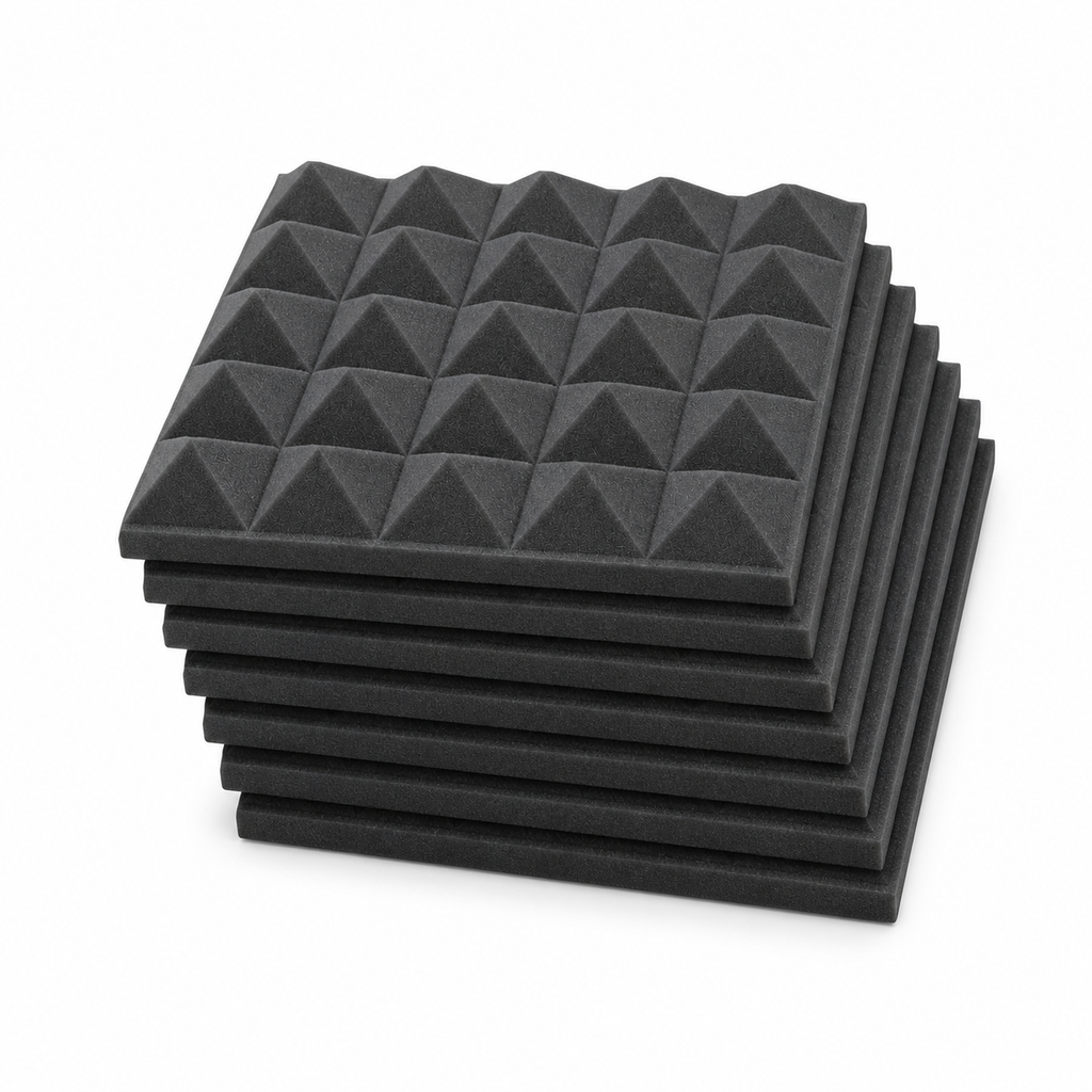 [EATD02] Espuma Acústica Tipo Diamante Negra (Kit) (x8)