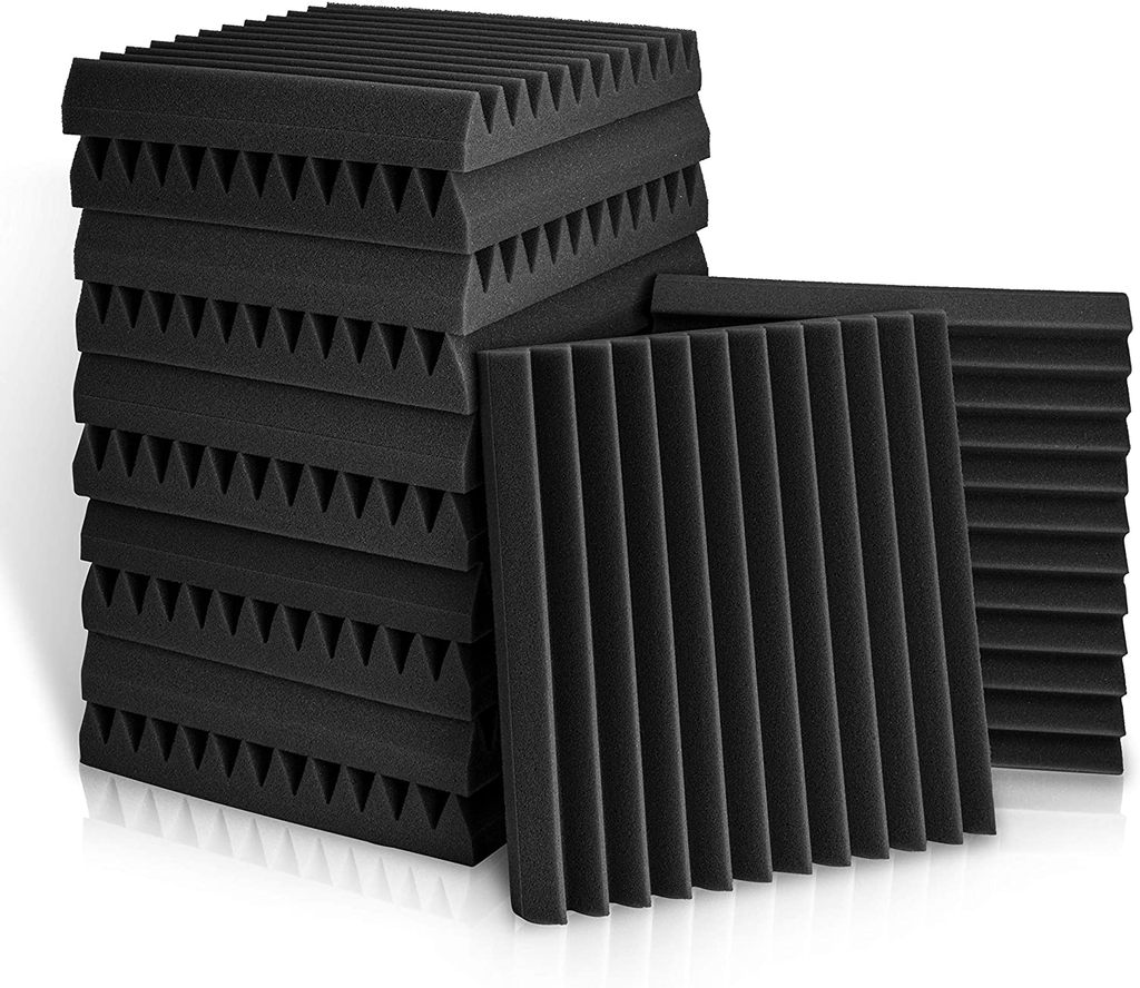 Espuma Acústica Pirámide (Kit) (Negro, x8)